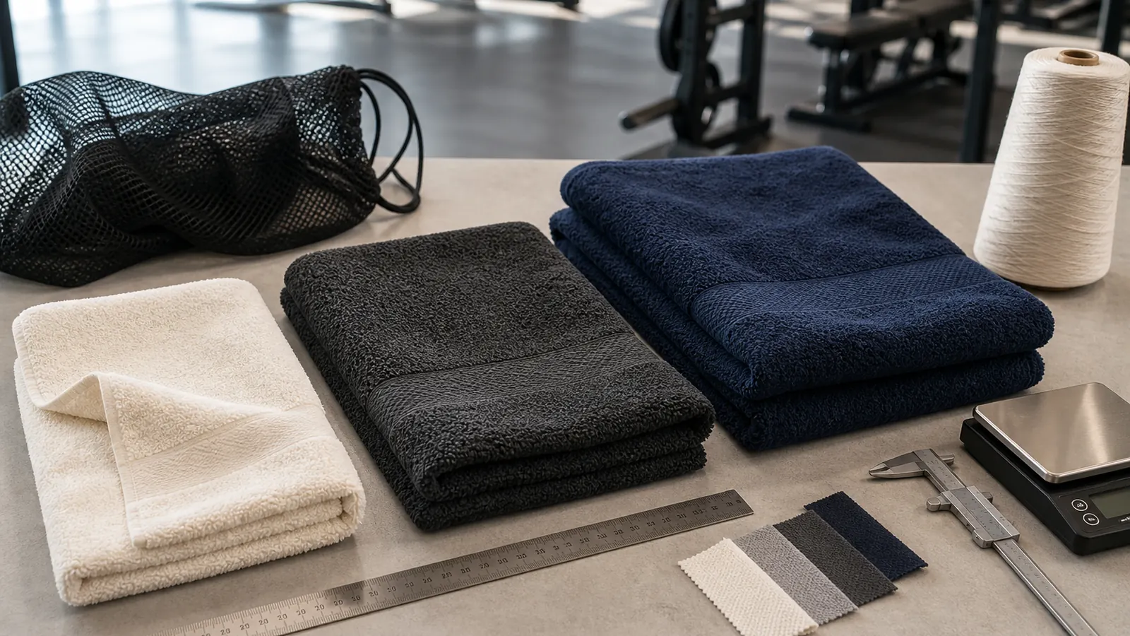 Wholesale gym towels arranged for size, GSM, and laundry review